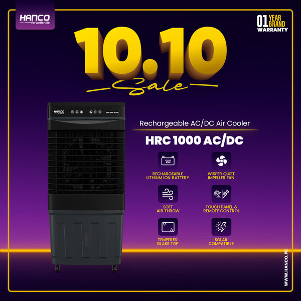 Rechargeable AC/DC Air Cooler – Model HRC-1000 AC/DC (Website Exclusive)