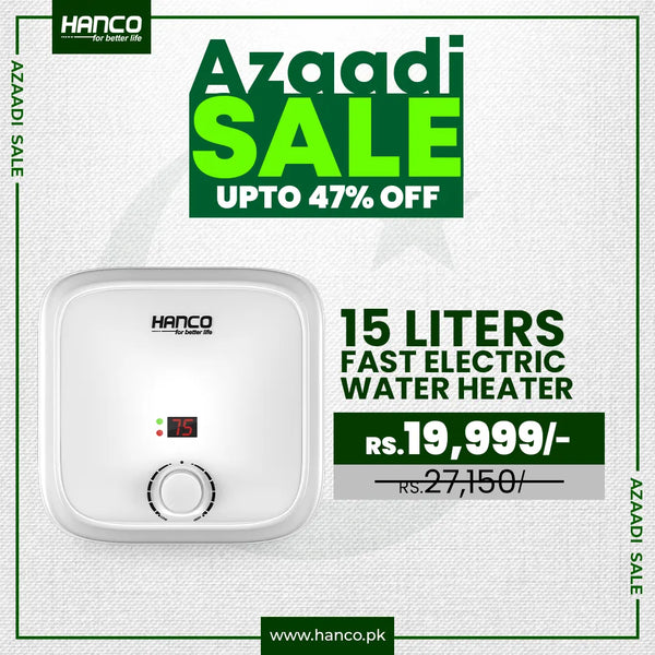 Fast Electric Water Heater – 15 Liters Azaadi Sale