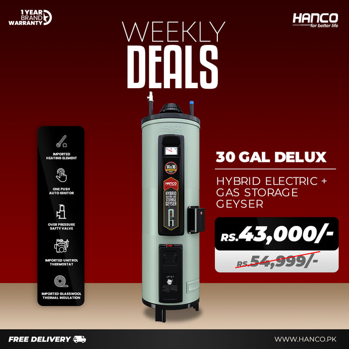 30-GL Deluxe Hybrid Electric+ Gas Storage Geyser