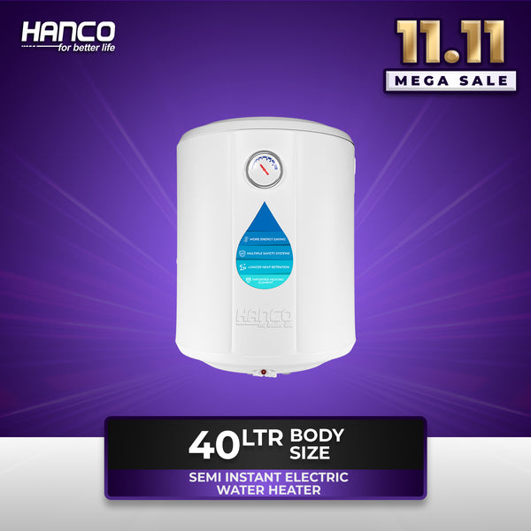 Semi Instant Electric Water Heater - 40 Liters Body Size - Smart Electric Geyser