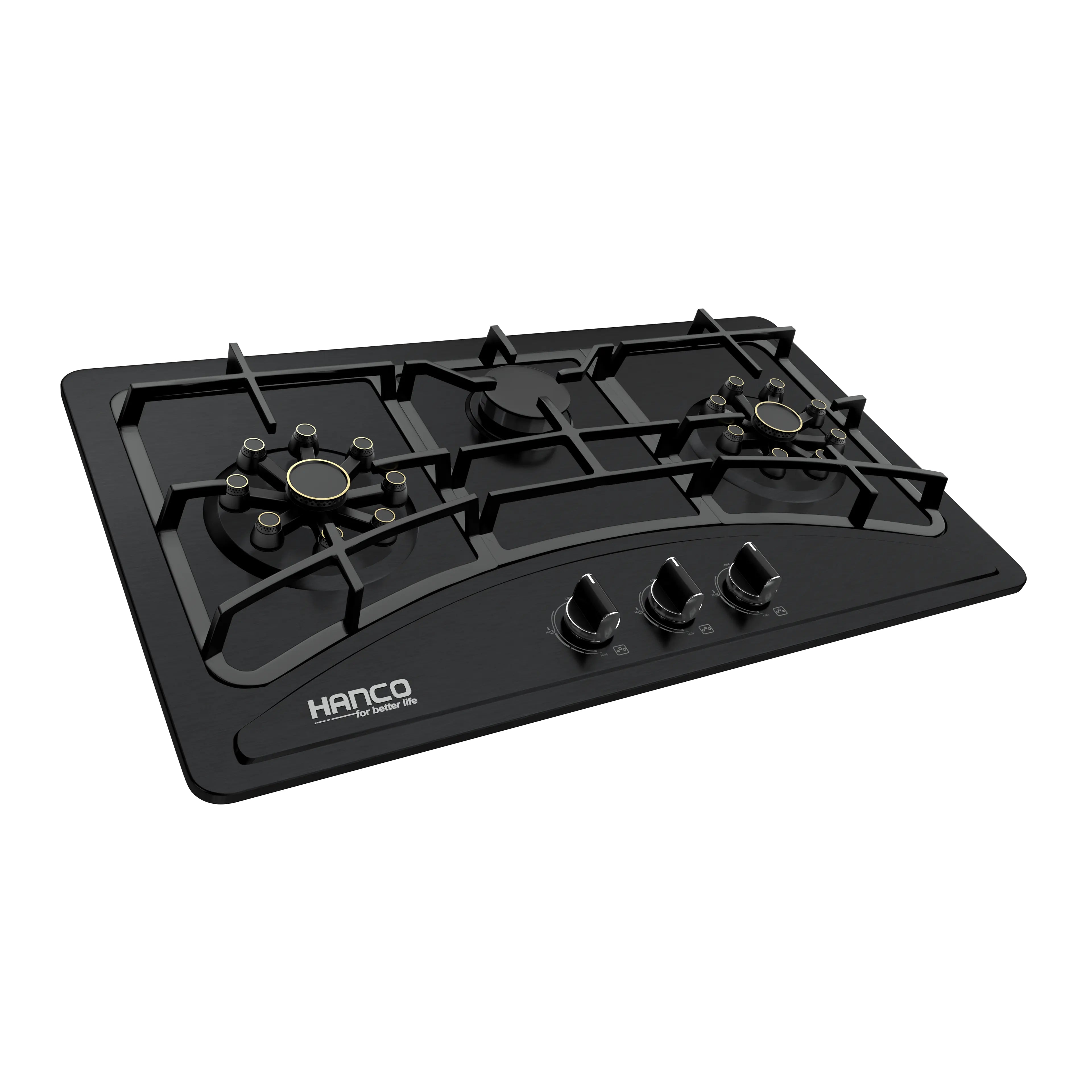 Model 771 FB | 3 Burner Built-in Gas Hob | Heavy Diecast Grill – Hanco