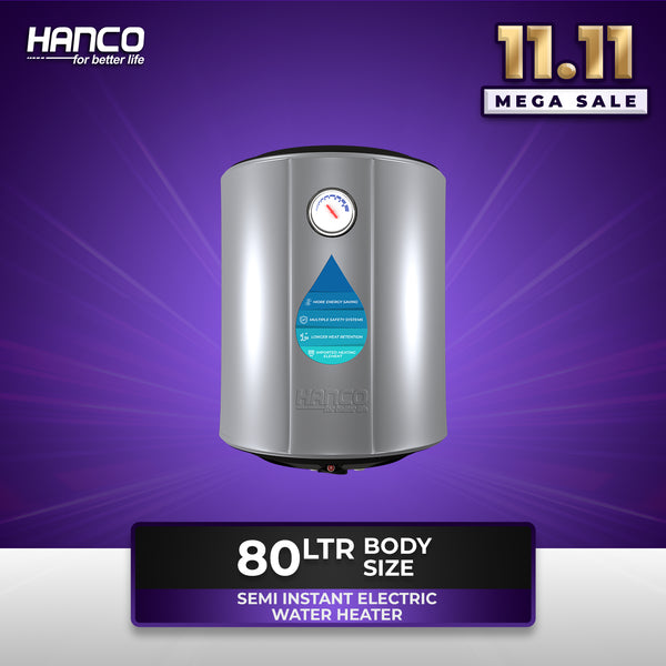 Semi Instant Electric Water Heater - 80 Liters Body Size - Smart Electric Geyser