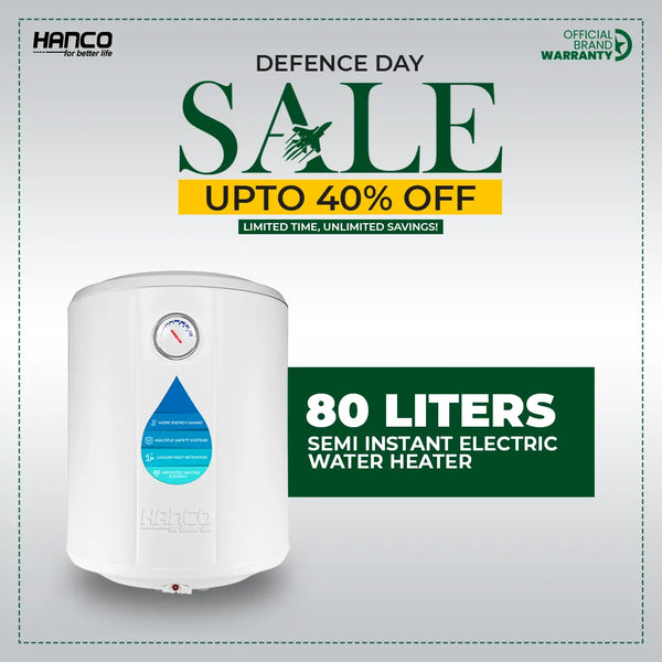 Semi Instant Electric Water Heater - 80 Liters Body Size - Smart Electric Geyser