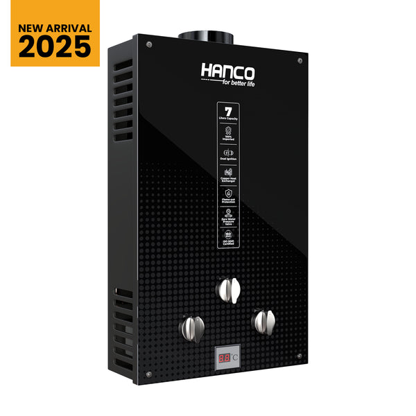 Hanco 7 Liters Instant Water Heater - Model 7G2 Dual Ignition - Gas Geyser